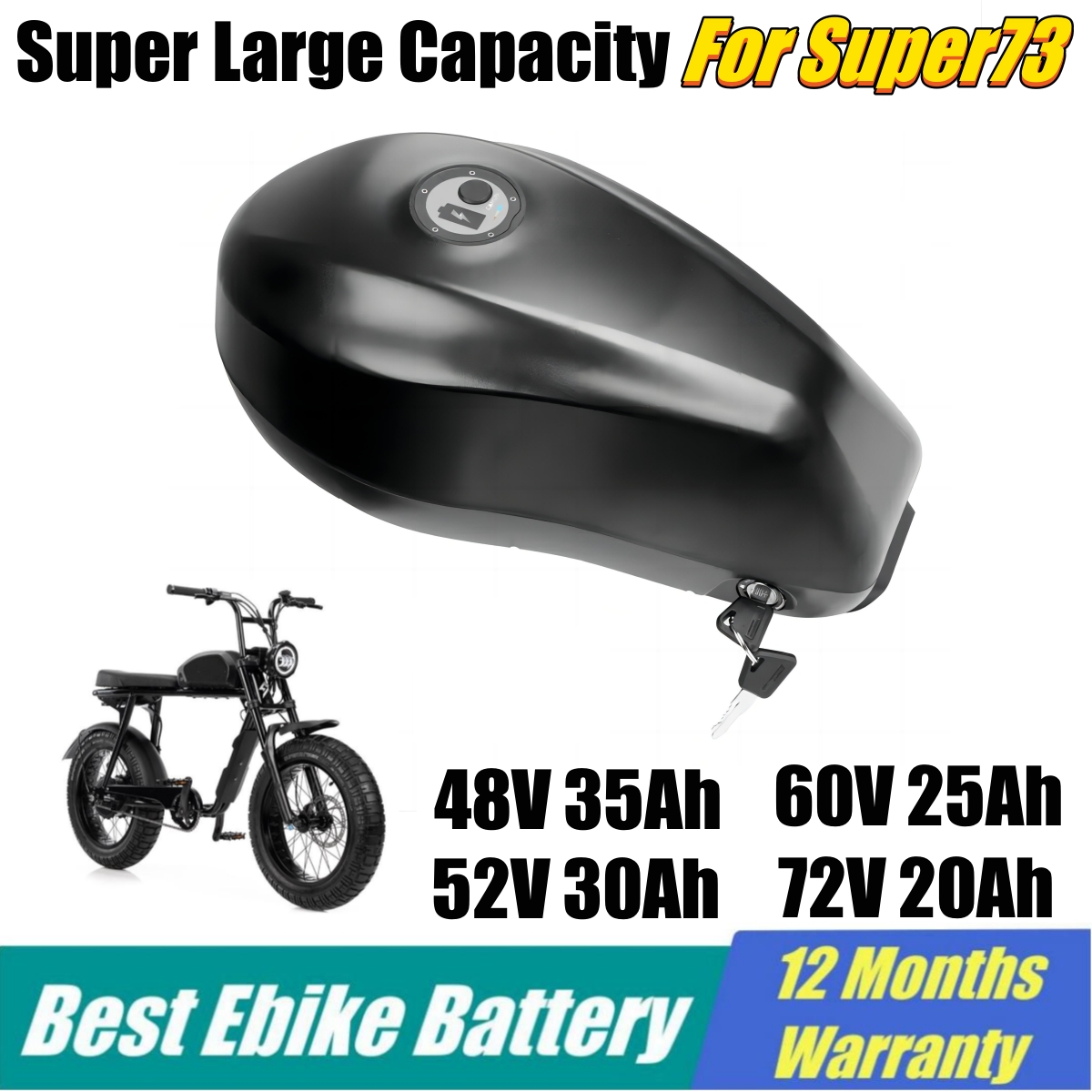 60V 30Ah 21700 Battery Pack - Super73 remplacement de batterie de vélo