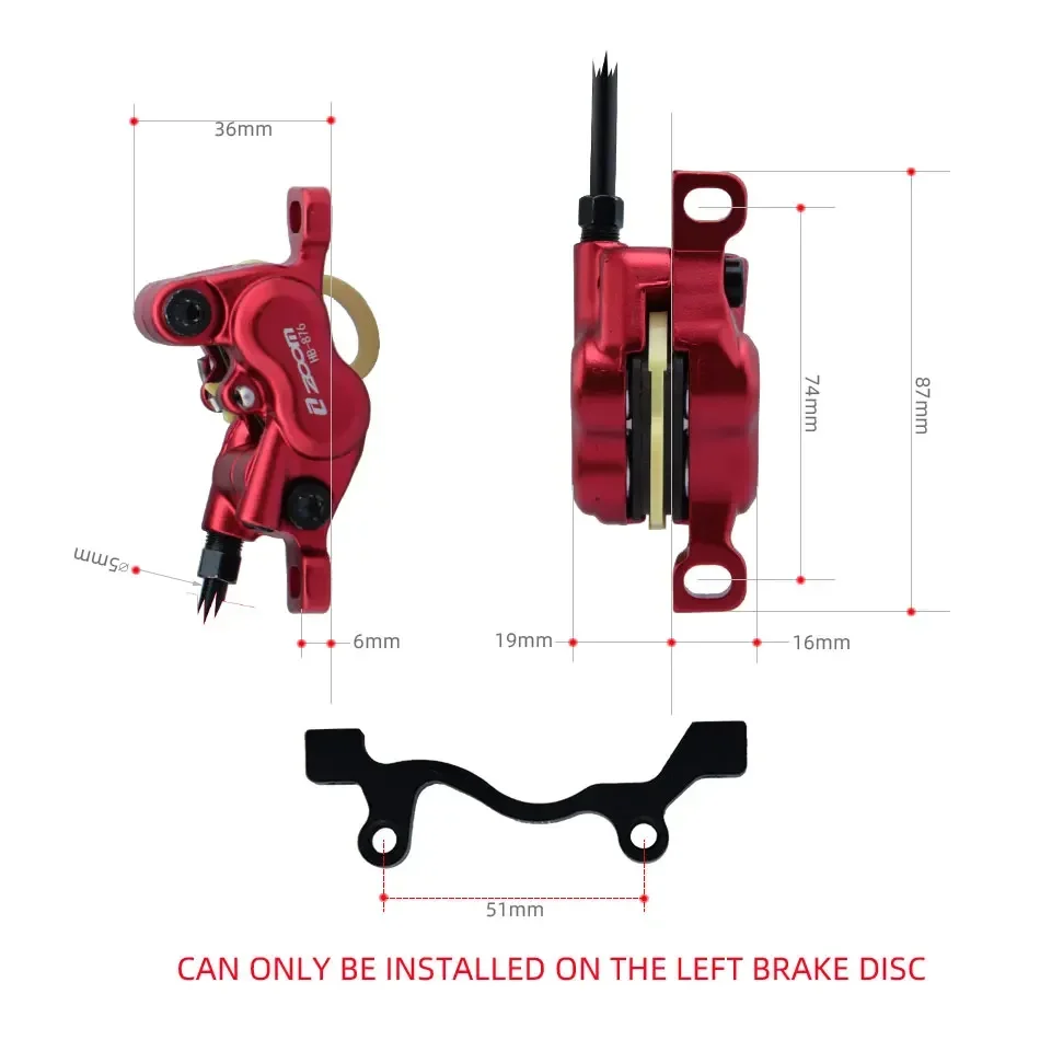 ZOOM HB-876E 4 pistons disque  - Zoom Hydraulic Brake 4 Piston E-Scooter avis et prix